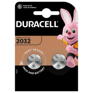 DURACELL CR-2032 Lithium Battery, Pack of 2