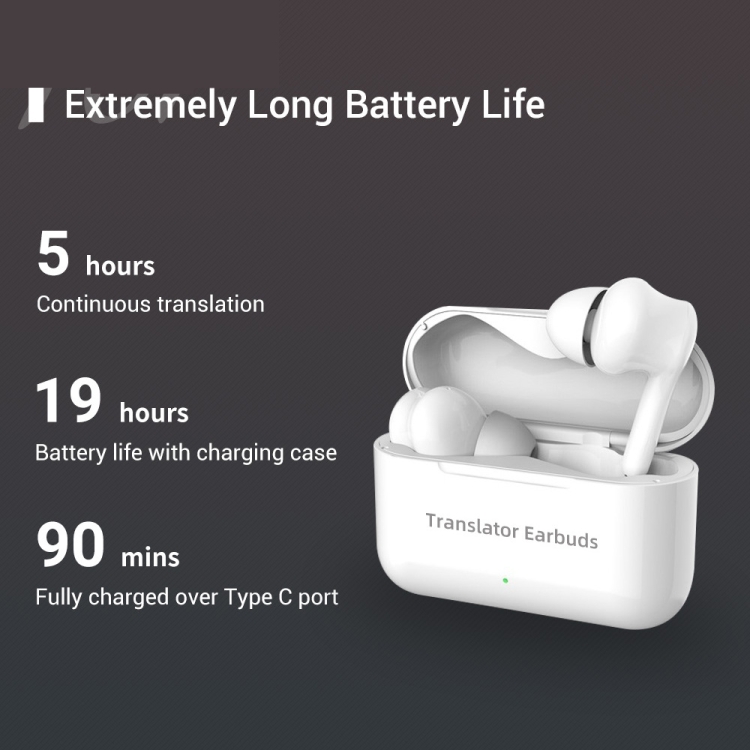 M6 Multi-country Mutual Translation Smart Bluetooth Translation Earphone Supports 127 Languages (Black) - Image 3
