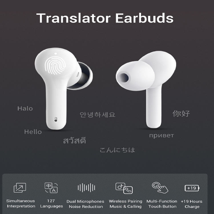 M6 Multi-country Mutual Translation Smart Bluetooth Translation Earphone Supports 127 Languages (Black) - Image 4