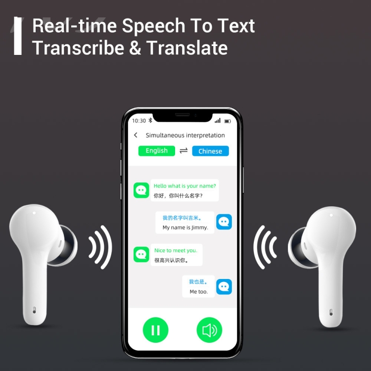M6 Multi-country Mutual Translation Smart Bluetooth Translation Earphone Supports 127 Languages (Black) - Image 5