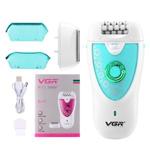 VGR V-722 2 in 1 Portable Electric Epilator Multi-function Hair Removal Machine for Face Body Leg – Green