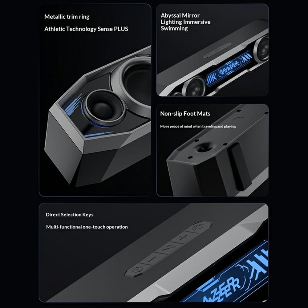ERAZER W109 Desktop USB Wired Speaker Bluetooth-compatible RGB Abyss Lighting Computer Speaker for Gaming Movie - Image 4