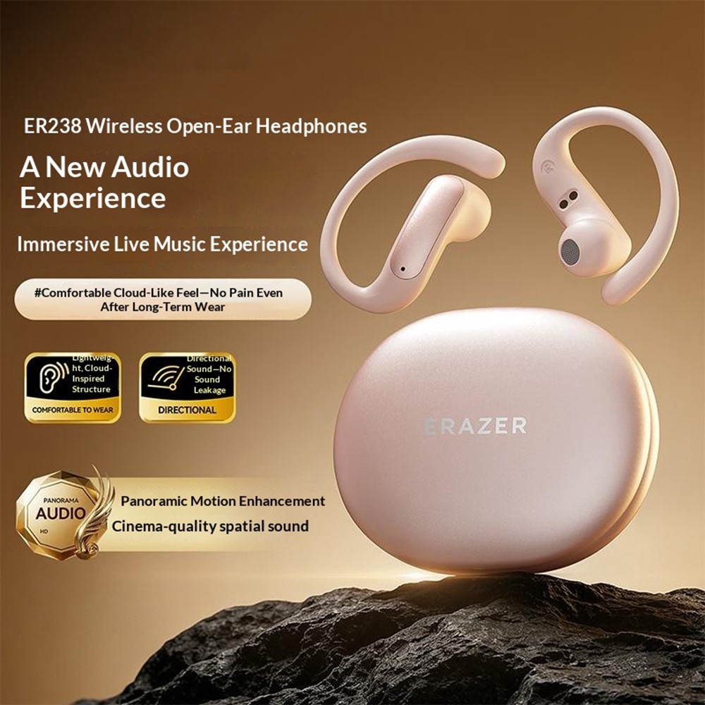 ERAZER ER238 Wireless Open-Ear Earbuds Bluetooth-compatible V6.0 Sports Earphones 4-5H Playtime Touch Control - Pink - Image 2