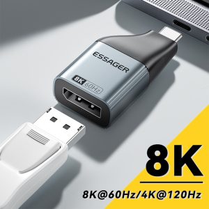 ESSAGER DP to Type-C 8K 60Hz HD Video Transfer Adapter for Monitor HDTV Projector