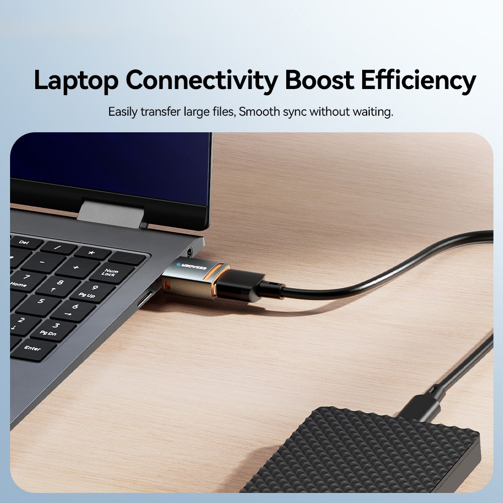ESSAGER USB Female to Type-C Male Adapter Aluminum Alloy OTG Connector - Image 5