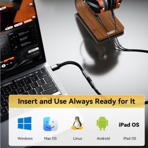 ESSAGER Type-C Male to 3.5mm Female Headphone Connection Audio Adapter Cable