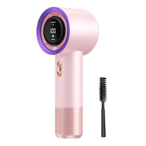 199-Speed Mini Portable Handheld Fan Digital Display 3000mAh Battery Type-C Charging Cooling Fan – Pink