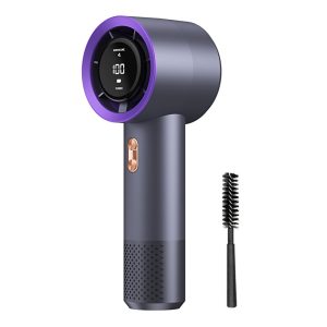 199-Speed Mini Portable Handheld Fan Digital Display 3000mAh Battery Type-C Charging Cooling Fan – Dark Grey