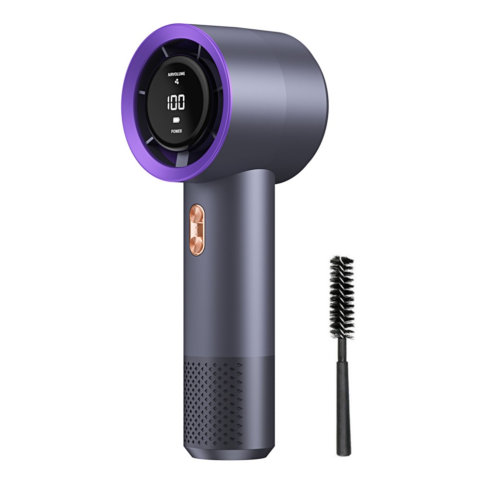 199-Speed Mini Portable Handheld Fan Digital Display 3000mAh Battery Type-C Charging Cooling Fan - Dark Grey