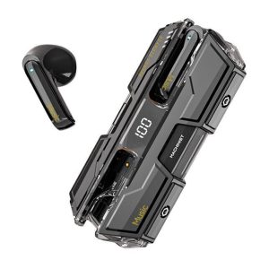 G20 Low Latency Gaming Bluetooth-compatible Earbuds TWS Wireless Earbuds with Battleship Design Charging Case – Black