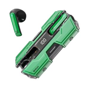 G20 Low Latency Gaming Bluetooth-compatible Earbuds TWS Wireless Earbuds with Battleship Design Charging Case – Green
