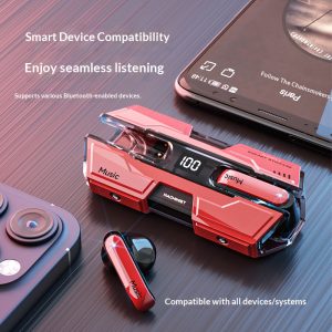 G20 Low Latency Gaming Bluetooth-compatible Earbuds TWS Wireless Earbuds with Battleship Design Charging Case – Green