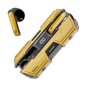 G20 Low Latency Gaming Bluetooth-compatible Earbuds TWS Wireless Earbuds with Battleship Design Charging Case – Yellow