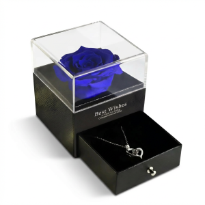 Preserved Flower Baby Jewelry Box (Blue Rose)