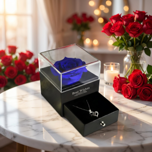 Preserved Flower Baby Jewelry Box (Blue Rose)