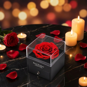 Preserved Flower Baby Jewelry Box (Red Rose)