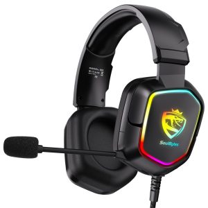 KOTION EACH S21 For PC / PS4 / PS5 Over-Ear Gaming Headset RGB Light Wired Headphone with Adapter Cable