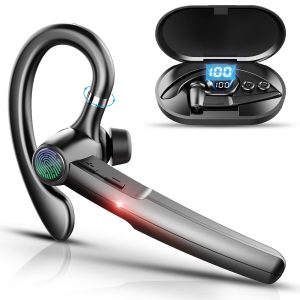 H03 Ear Hook Bluetooth-compatible Earphones Rotating Single Ear Wireless Business Earphones with Digital Display – Black