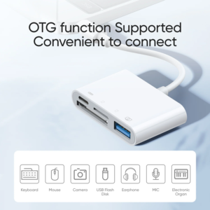 Lightning to USB OTG adapter Joyroom S-H142 SD card reader, microSD (white)