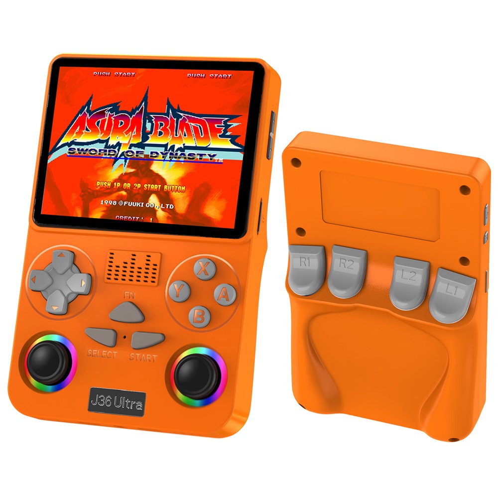 J36 Ultra Gaming Console 3.5 inch IPS Screen WiFi Online Battle RGB Joystick Retro Handheld - Orange