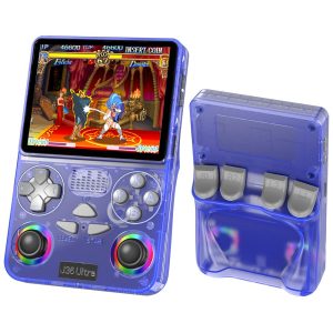 J36 Ultra Gaming Console 3.5 inch IPS Screen WiFi Online Battle RGB Joystick Retro Handheld – Transparent Blue