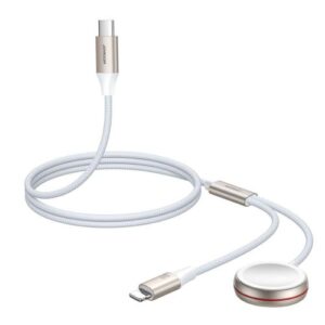 Joyroom Wireless Apple Watch Charger with Type-C and Lightning cable 1.5m, 3.5W, White