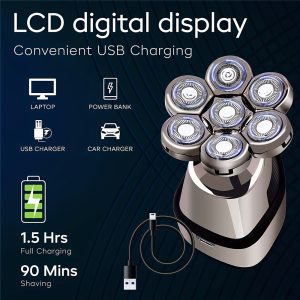 JK-2016 Full Body Washable 5-in-1 Multifunctional Electric Shaver with Digital Display