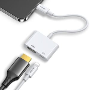 Joyroom Converter Lightning (male) to Digital HDMI (female) + Lightning (female), FullHD 1080p, 60Hz, White (S-H141)