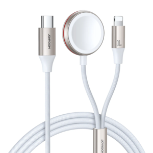 Joyroom Wireless Apple Watch Charger with Type-C and Lightning cable 1.5m, 3.5W, White