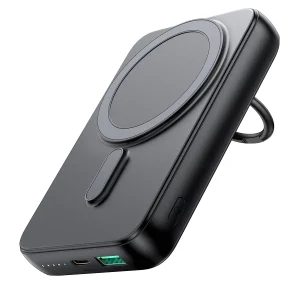 Joyroom Power Bank Magnetic Wireless charging, MagSafe 15W / Type-C, PD 20W, 10000 mAh, with ring and stand, Black (JR-W050)