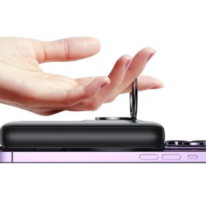 Joyroom Power Bank Magnetic Wireless charging, MagSafe 15W / Type-C, PD 20W, 10000 mAh, with ring and stand, Black (JR-W050)