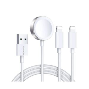 Joyroom Wireless Charger 3-in-1 Qi+Lightning+Lightning cable for iPhone and Apple Watch All Series with USB cable 1.2m, 3.5W, White (S-IW007)