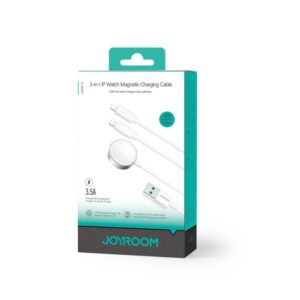 Joyroom Wireless Charger 3-in-1 Qi+Lightning+Lightning cable for iPhone and Apple Watch All Series with USB cable 1.2m, 3.5W, White (S-IW007)