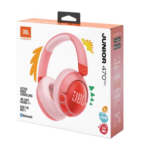 JBL JR470NC Bluetooth Wireless On-Ear Headphones for Kids Pink EU - Image 2