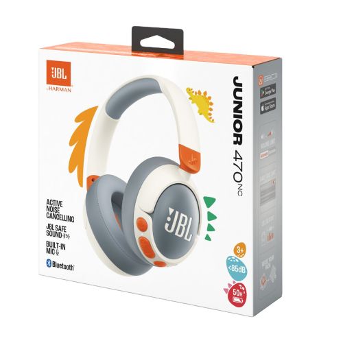 JBL JR470NC Bluetooth Wireless On-Ear Headphones for Kids White EU - Image 2