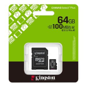 Kingston MicroSD Card Canvas Select Plus 64GB Class 10 + Adapter (SDCS3/64)