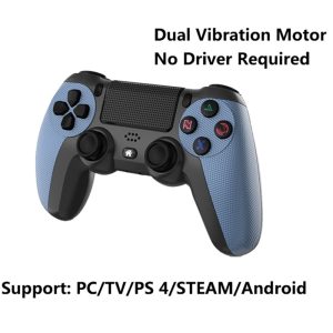 KM048 Bluetooth-compatible Wireless Controller for PS4 Cordless Game Handle 4.0 with Light Bar Support 6-axis, Vibration Function – White