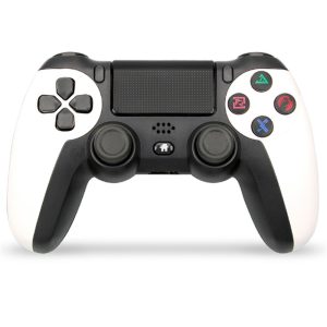 KM048 Bluetooth-compatible Wireless Controller for PS4 Cordless Game Handle 4.0 with Light Bar Support 6-axis, Vibration Function – White