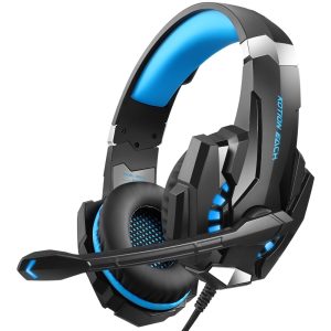KOTION EACH G9000 Pro LED Light Gaming Headset Wired Over-Ear PC Headphone with Microphone – Black+Blue