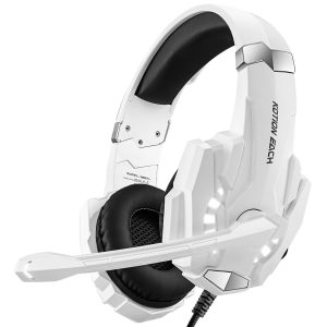 KOTION EACH G9000 Pro LED Light Gaming Headset Wired Over-Ear PC Headphone with Microphone – White