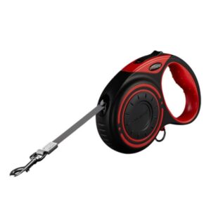 Dogness automatic leash 5m with flashlight and bag container (red)