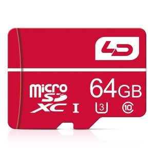 LD 64GB U3 Class 10 MicroSD Card TF Card Compatibility 4K Memory Card for Dash Cam Security Camera – Red