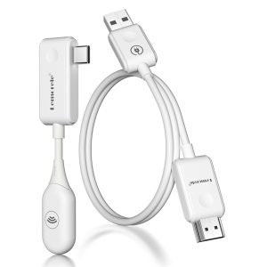 LEMORELE P10 50m Wireless HDTV Transmitter and Receiver Set 1080P 60Hz 5G WiFi HDMI Extender Kit – White