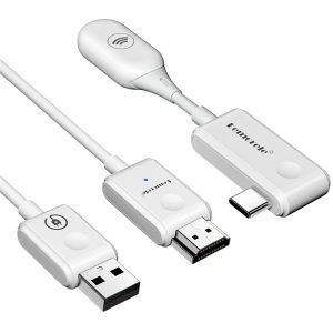 LEMORELE P10 50m Wireless HDTV Transmitter and Receiver Set 1080P 60Hz 5G WiFi HDMI Extender Kit – White