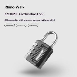 RHINOWALK XM10203 Motorcycle Bag Security Lock Zinc Alloy 3-Digit Anti Theft Combination Lock – Black