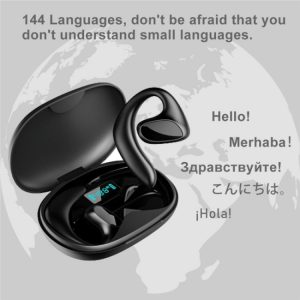 M8 Noise Reduction Smart Voice Translator TWS Bluetooth Headset 144 Languages Translation Earphones(Black)