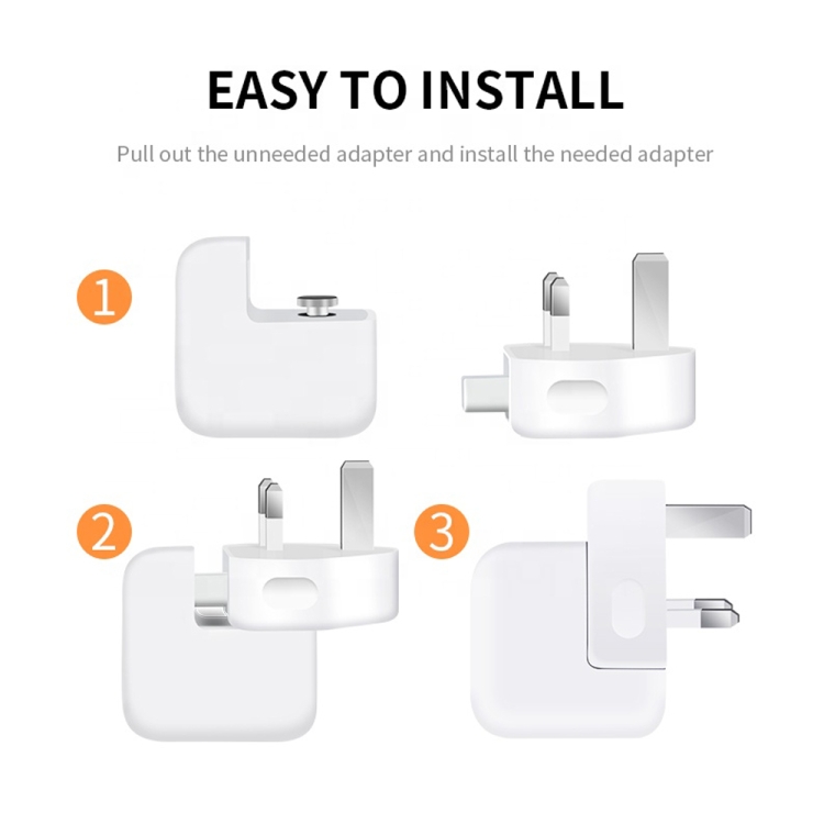 2 PCS XJ01 Power Adapter for iPad 10W 12W Charger & MacBook Series Charger, UK Plug - Image 5