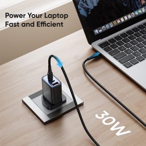 MCDODO CH-2170 30W 3-Port Digital Display Fast Charger (Dual Type-C+USB-A), UK Plug – Black