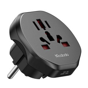 MCDODO CP-45 C1 Series Universal Travel Adapter 8-hole to UK / EU / US Plug Converter – EU Plug