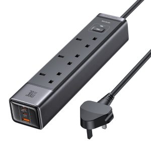 MCDODO CH-0600 UK Plug 6-in-1 30W GaN Surge Protection Power Strip (3 AC+2 USB-C+USB-A) – Black
